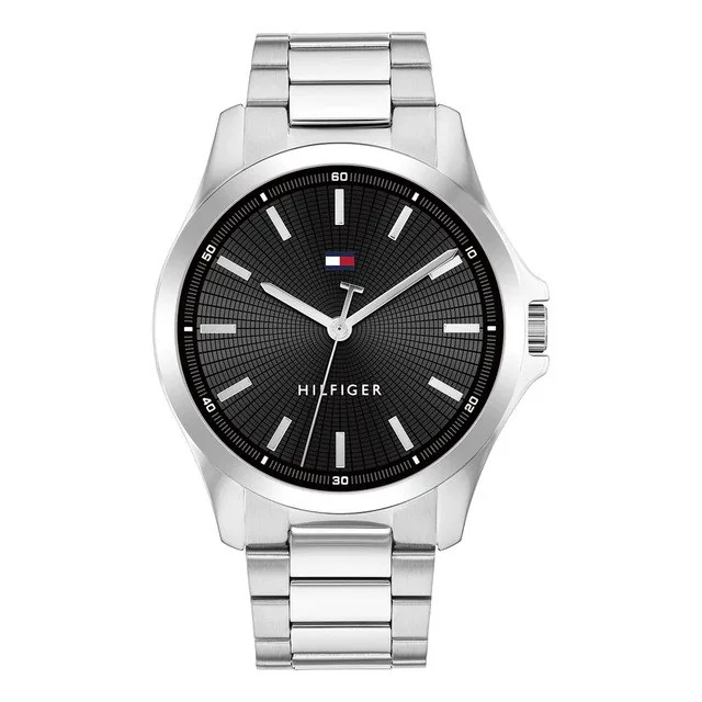 ✨ Relógio Tommy Hilfiger Masculino Aço Prateado 1710671 Prateado Preto