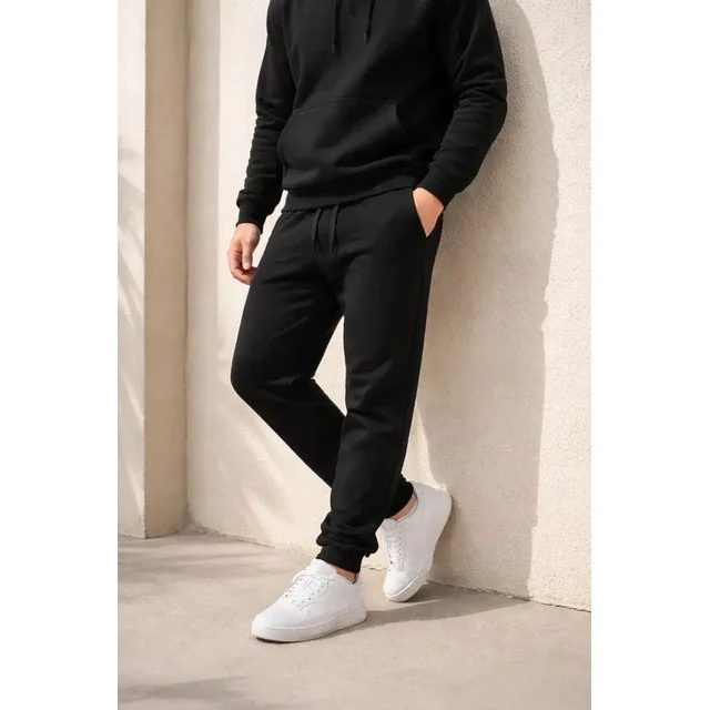 ✨ Calça Moletom Masculina Voker Jogger Forrada Com Bolsos Preto G