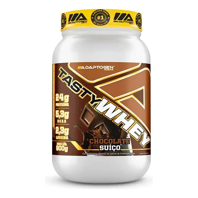 ✨Suplemento Tasty Whey 3w Gourmet Whey Protein Adaptogen Science Pote 900g Sabor Chocolate Suiço