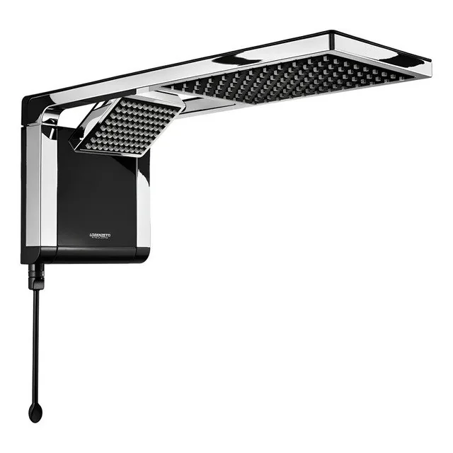 ✨ Chuveiro Eletrônico Lorenzetti Acqua Dua Ultra Preto/cromado Parede 7800w 220v 7.8 Kw