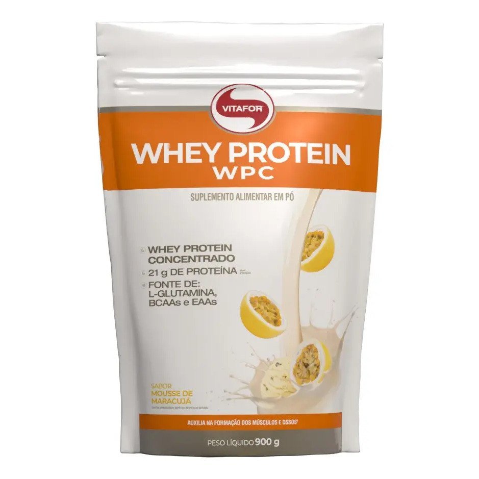 ✨ Whey Protein Wpc - Pouch 900g Mousse De Maracujá - Vitafor
