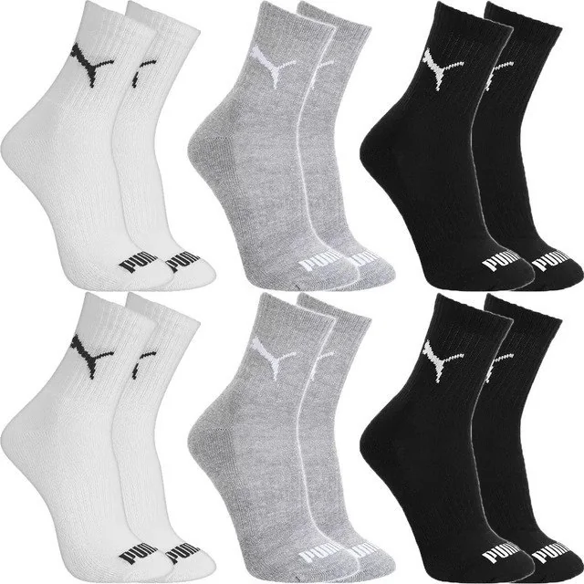 ✨ Kit 6 Pares Meias Puma Cano Médio Alto Atoalhada Original