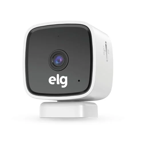 ✨ ELG, SHCI603, Câmera interna 1080P Full HD Inteligente Wi-Fi com Botão SOS, Áudio Bidirecional, Visão Noturna e Detecção de Movimentos, Branco
