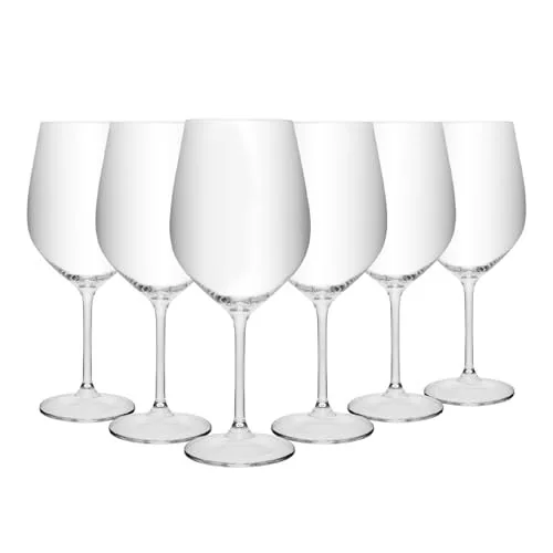 ✨ WOLFF - Conjunto 6 Taças para Vinho Crex 600ml Cristal