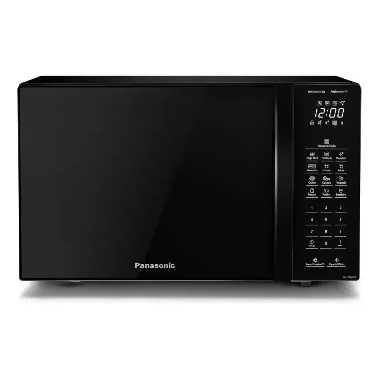 ✨ Microondas Panasonic Nn-st66nbru Black Glass 34L Dupla Refeição