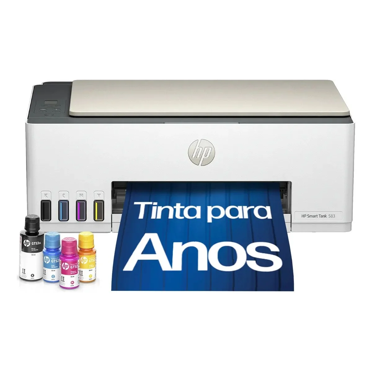 ✨ Impressora Multifuncional HP Smart Tank 583 Tanque de Tinta Colorida Wi-Fi com autorreparo, USB - Impressora, Copiadora e Scanner Cor: ‎Branco (4A8D8A...