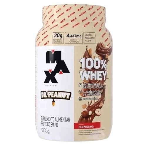 ✨ 100% Whey Max Titanium x Dr. Peanut (900g), Sabor Bueníssimo