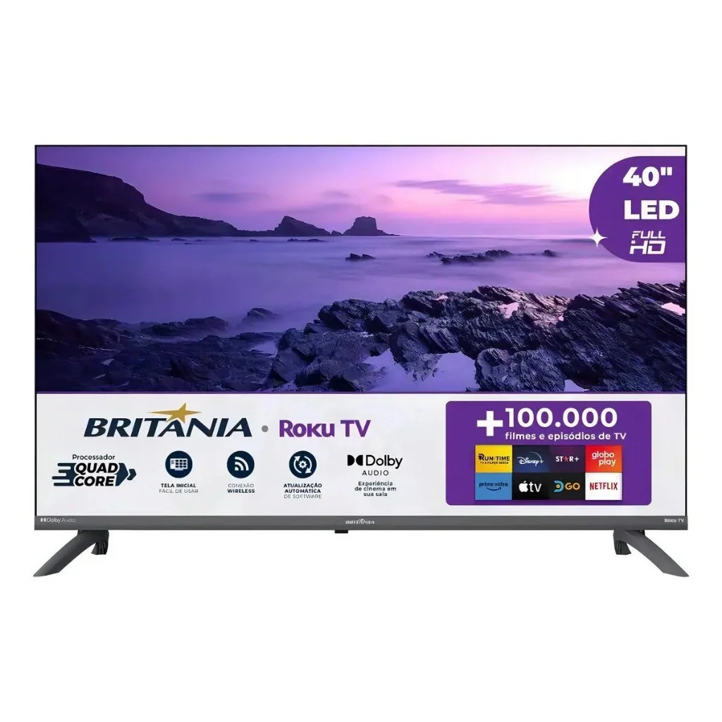 ✨Smart TV 40” Britânia B40CRA Full HD Wi-Fi HDMI USB Conversor Digital