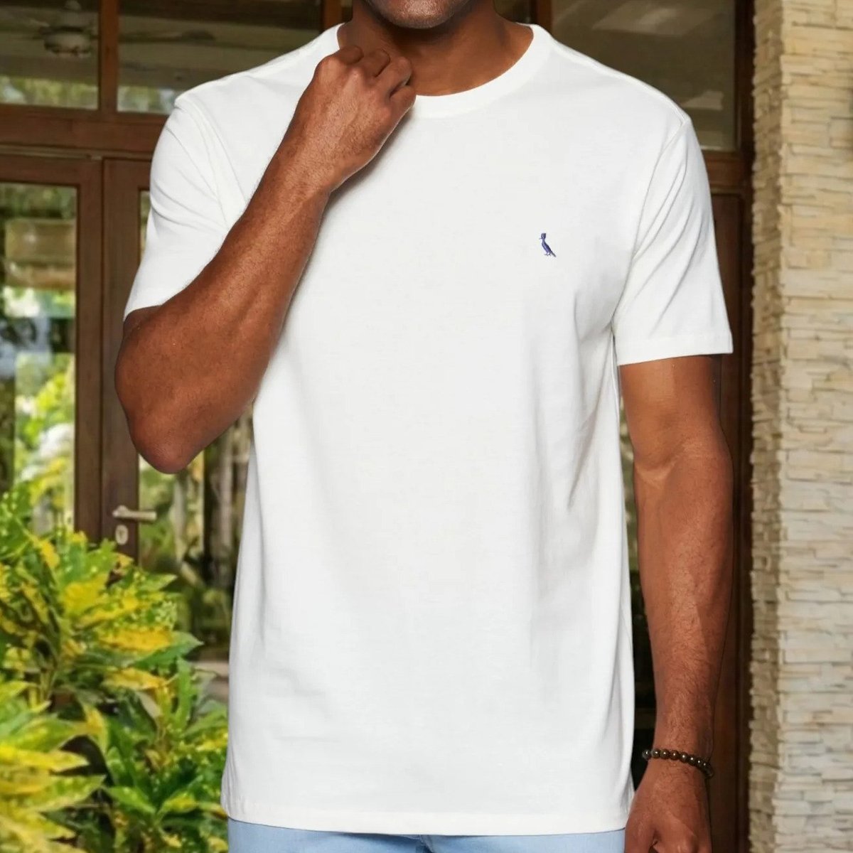 ✨ Camiseta Careca Reserva Masculina Off White Liso G
