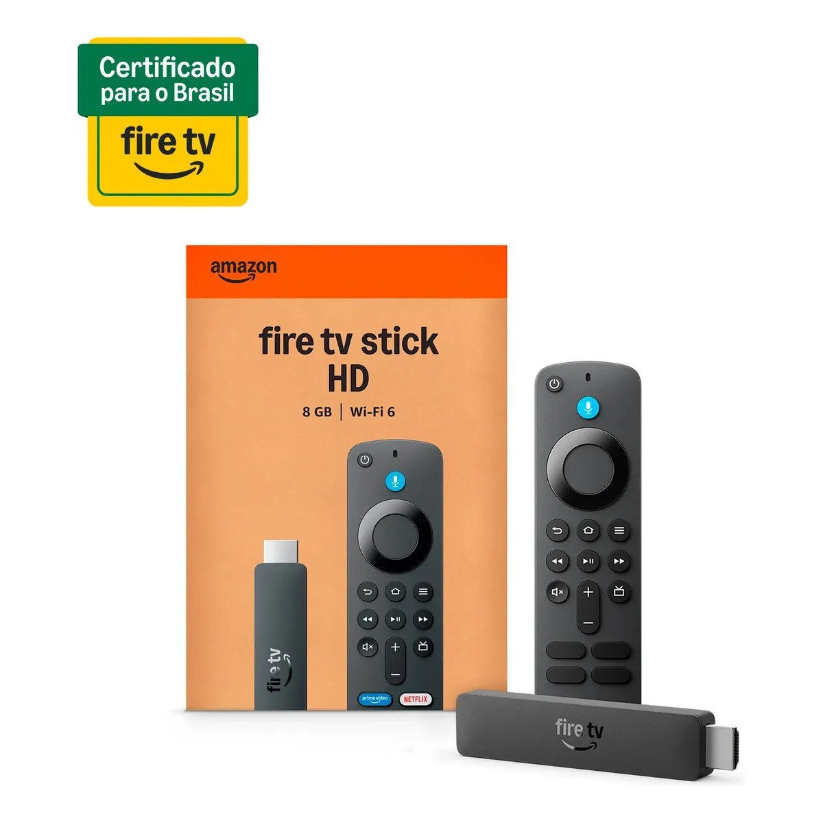 ✨ Amazon 2ª Geração Fire Tv Stick Hd Ger 26 Preto De Voz