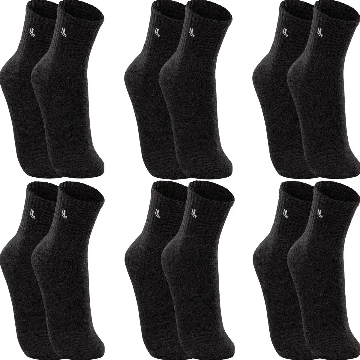 ✨ Kit 6 Pares Meias Lupo Cano Médio Esportivas Academia