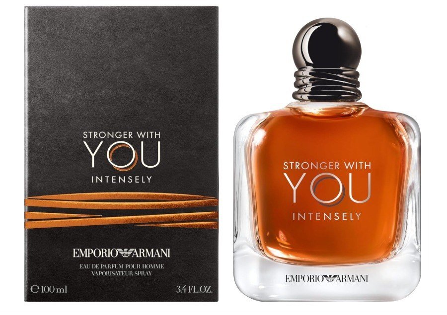 ✨ Armani Beauty, Stronger With You Intensely, Giorgio Armani Perfume Masculino EDP, Fragrância Fougère Amadeirada 100ml