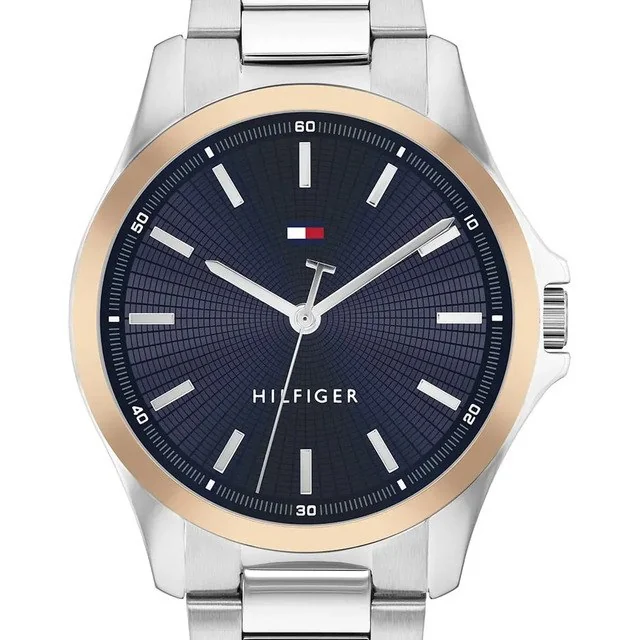 ✨ Relógio Tommy Hilfiger Masculino Aço Prateado 1710673 Prateado Azul