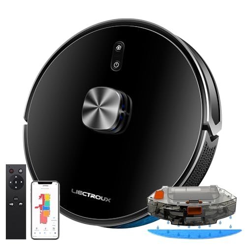✨ Robô Aspirador Liectroux XR500 Pro 3 em 1 Aspira Varre Passa Pano Com Aplicativo Compatível Com Alexa e Google Mapeamento Inteligente Salva os Mapas B...