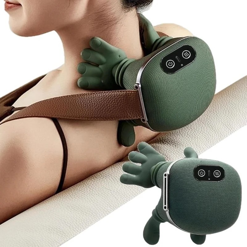 ✨Massageador elétrico portátil pescoço calmante intensidade de 3 velocidades + aquecimento infravermelho
