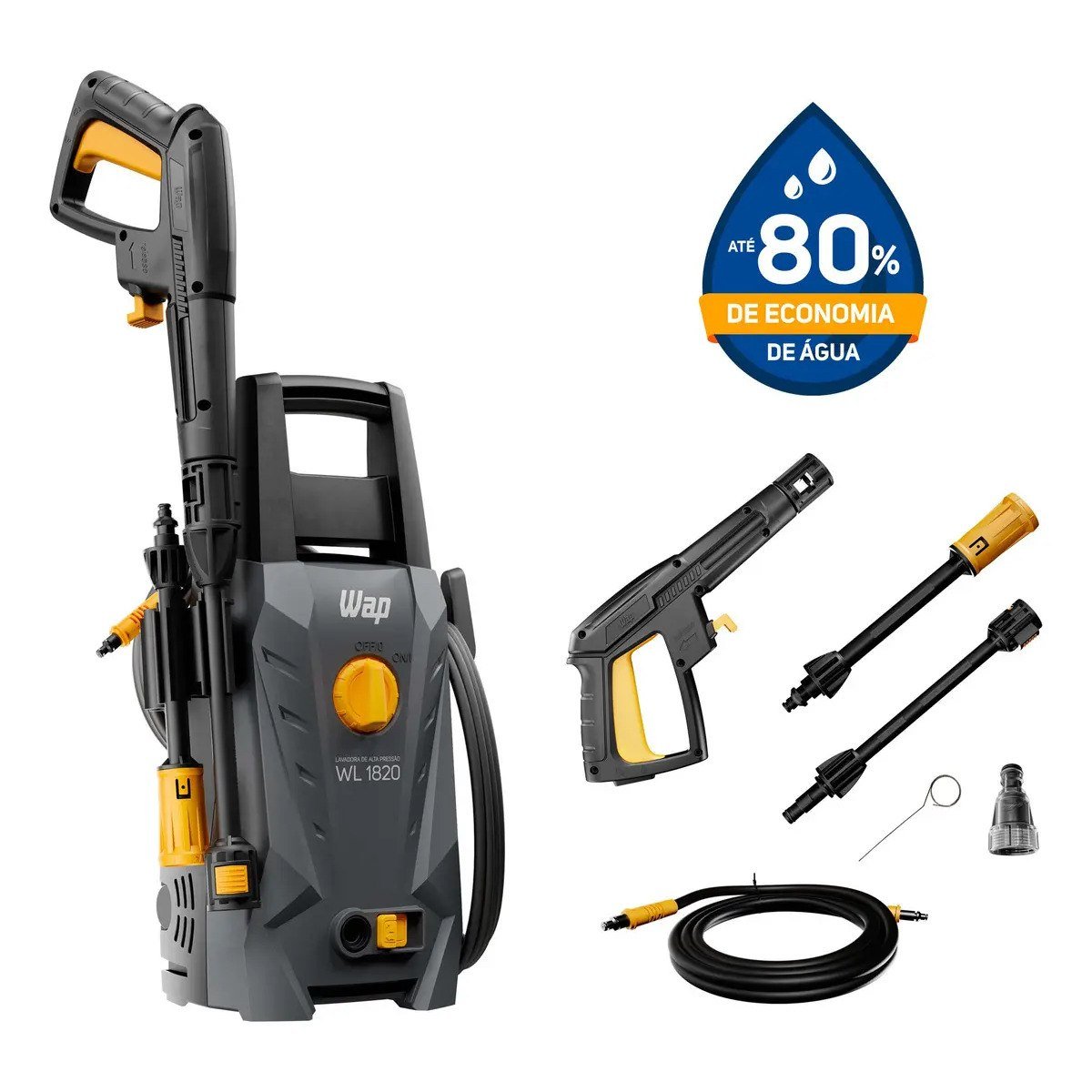 ✨ Lavadora de Alta Pressão WAP WL 1820 com Stop Total, Jato Leque e Concentrado