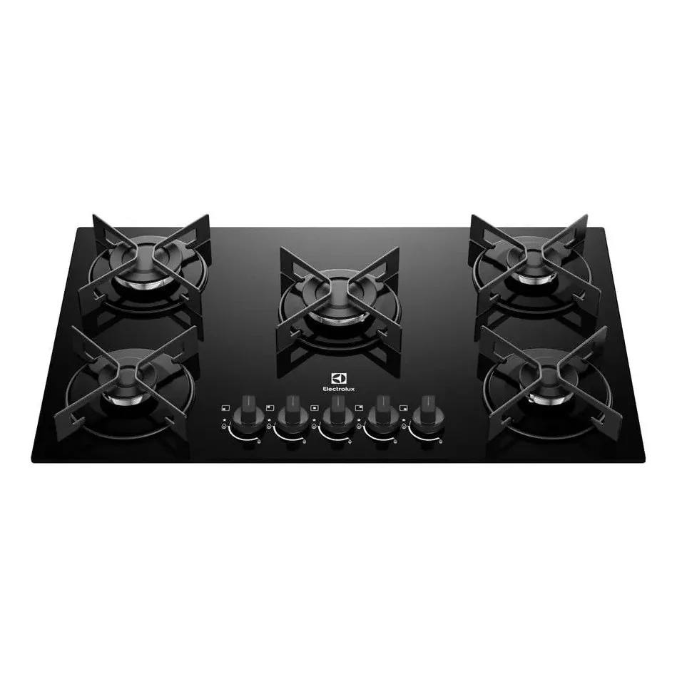 ✨ Cooktop 5 Bocas a Gás Electrolux Mesa de Vidro Efficient Grade de Aço Fosco (KE5GR) Bivolt