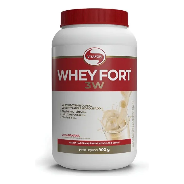 ✨ Whey Fort 3w Banana 900g Vitafor Banana