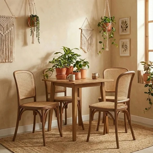 ✨ Kit 4 Cadeiras Amis Rattan Sala Cozinha Jantar Seatco Estrutura Da Cadeira Terracota Liso Consultar Variação
