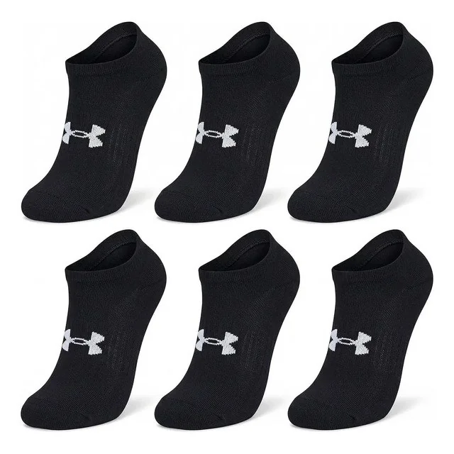 ✨Kit 6 Pares De Meias Core Cotton Invisível Under Armour Preto Liso 37-40