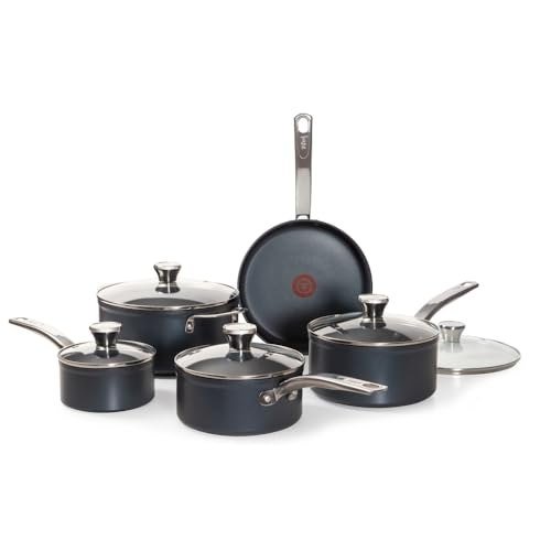 ✨ Jogo de Panelas Tefal Platinum Azul 5 peças Revestimento Titanium, compatível com todas as fontes de calor, cabos em inox, vai ao forno e possui Therm...