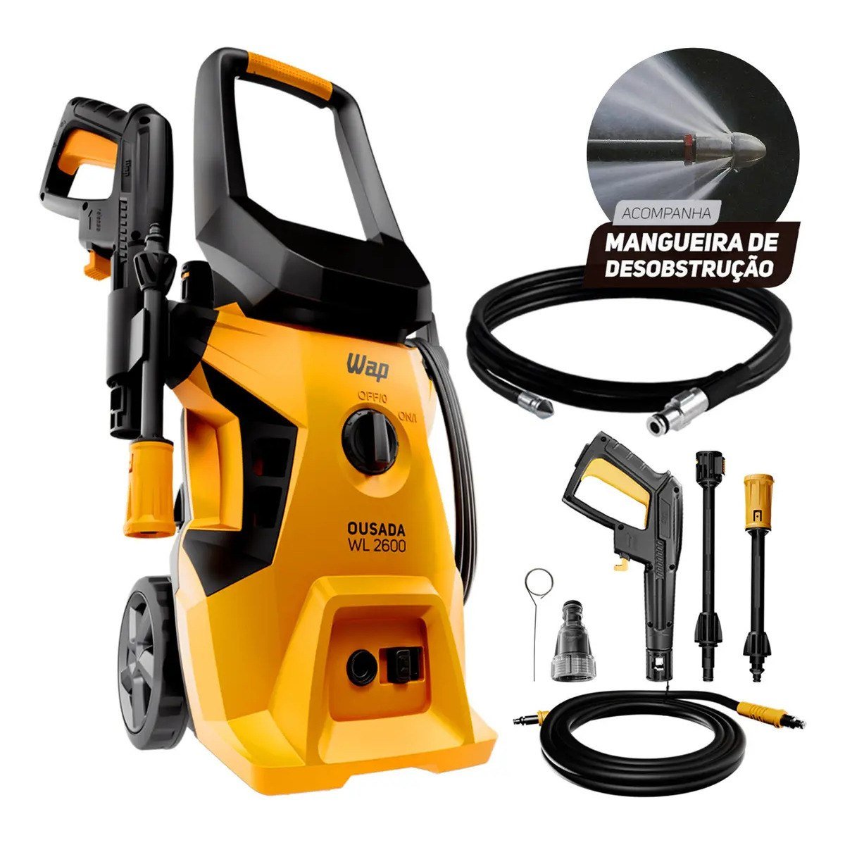 ✨ Lavadora De Alta Pressão Desobstruidora Wap Ousada Wl 2600 Ultra 1500w De Potência 1750 Psi