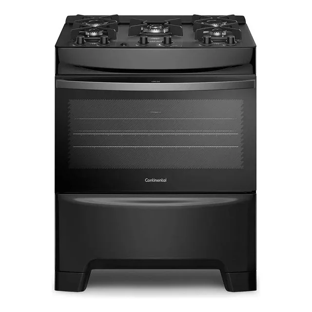 ✨Fogão 5 Bocas Continental Preto Fc5gb Bivolt 127/220v