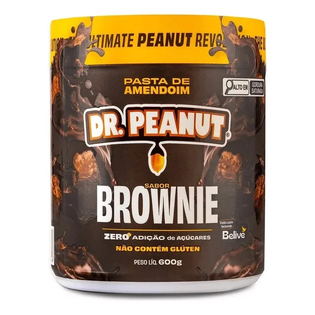✨ Pasta De Amendoim Com Whey Protein 600g Dr. Peanut Sabor Brownie