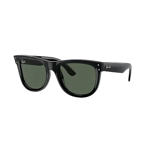 ✨ Óculos de Sol Ray-Ban Wayfarer Reverse 0RBR0502S 6677VR Tam 50 / Preto - Lentes Verde Escuro