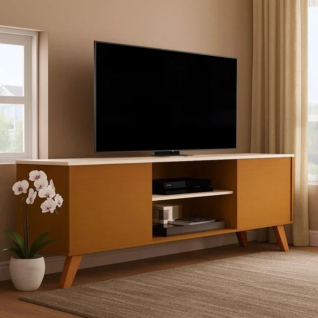 ✨Rack Sala Estante Tv 58 Polegadas Home Bancada Helena