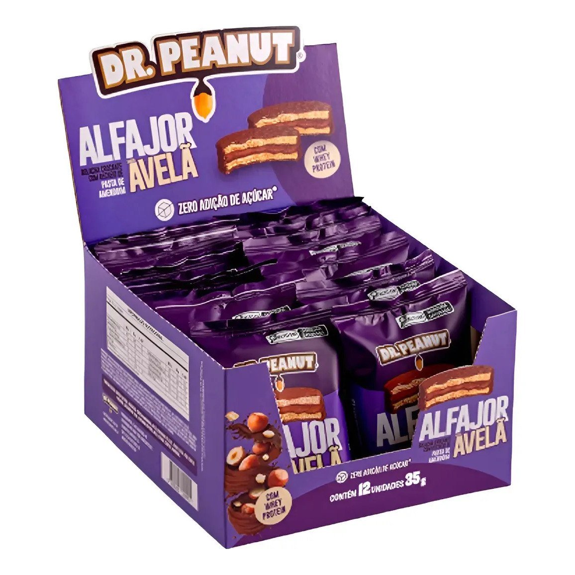 ✨ Alfajor Dr. Peanut 12un 420g Avelã Doce De Leite Brigadeiro