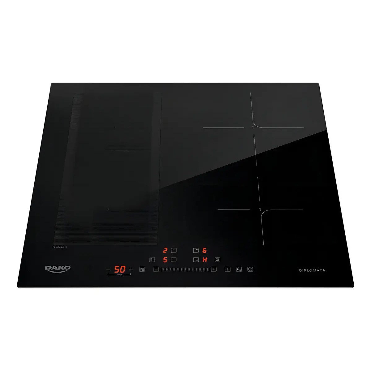 ✨ Cooktop De Indução 4 Bocas Dako Diplomata com Zona Flexível e Função Turbo Preto