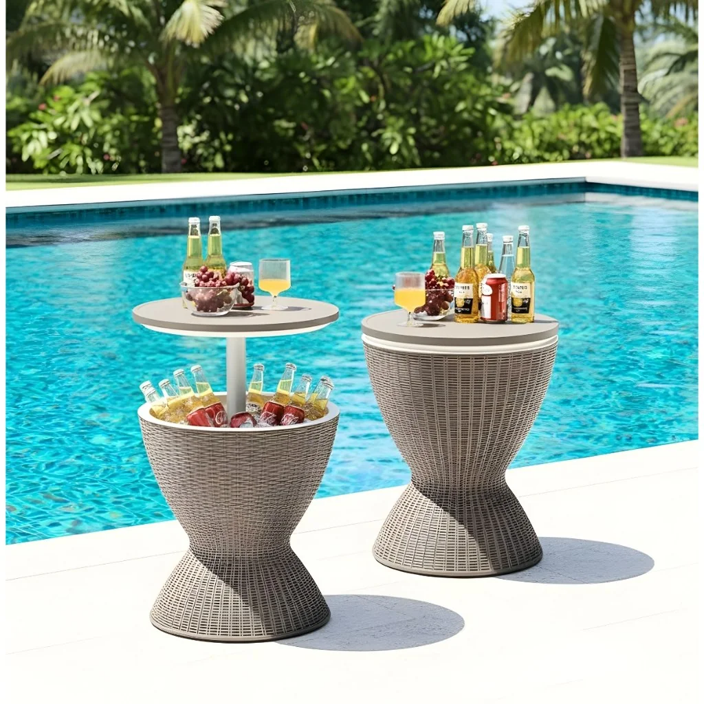 ✨Mesa Cooler Bar 3/1 Balde Térmico Mesa Suporte Para Bebidas