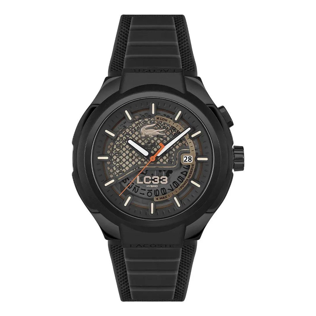 ✨ Relógio Lacoste Lc33 Hybrid Masculino Em Borracha Preto 2011 Preto