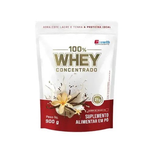 ✨ 100% Whey Concentrado 900g Growth Supplements Baunilha