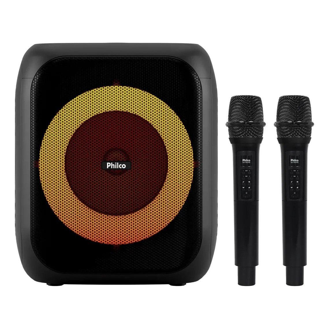 ✨ Caixa de Som Amplificada Philco Extreme Bluetooth 5.3 480W 2 Microfones TWS Flash Light Bateria Recarregável PCX4801