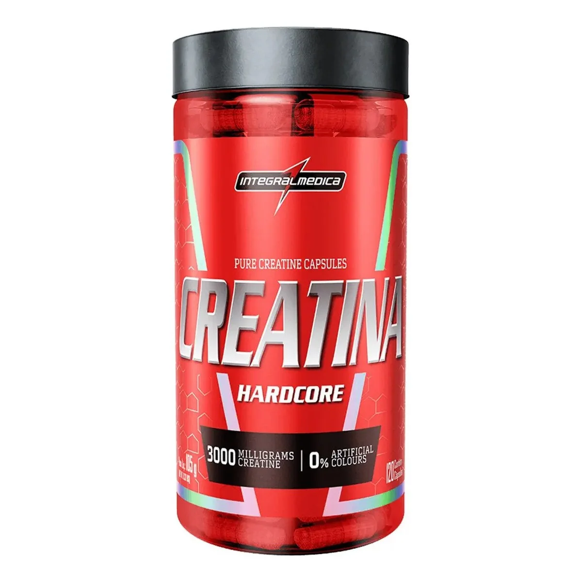 ✨ Creatina Hardcore 100% Pura 120 Capsulas Energia e Força - Integralmedica
