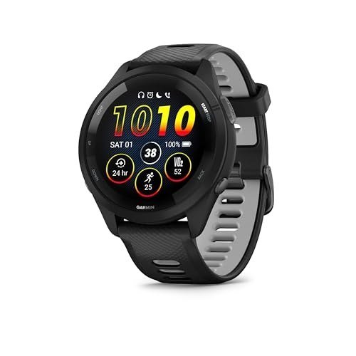 ✨ Garmin Relógio Forerunner 265 Music Preto com Cinza 46mm com Monitor Cardíaco de Pulso e GPS
