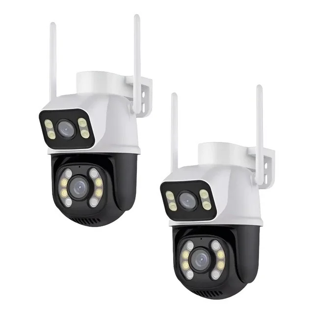 ✨Kit 2 Câmera Wifi Externa A28 App Icsee Dupla Visão 3mp Prova Dágua Cor Branco