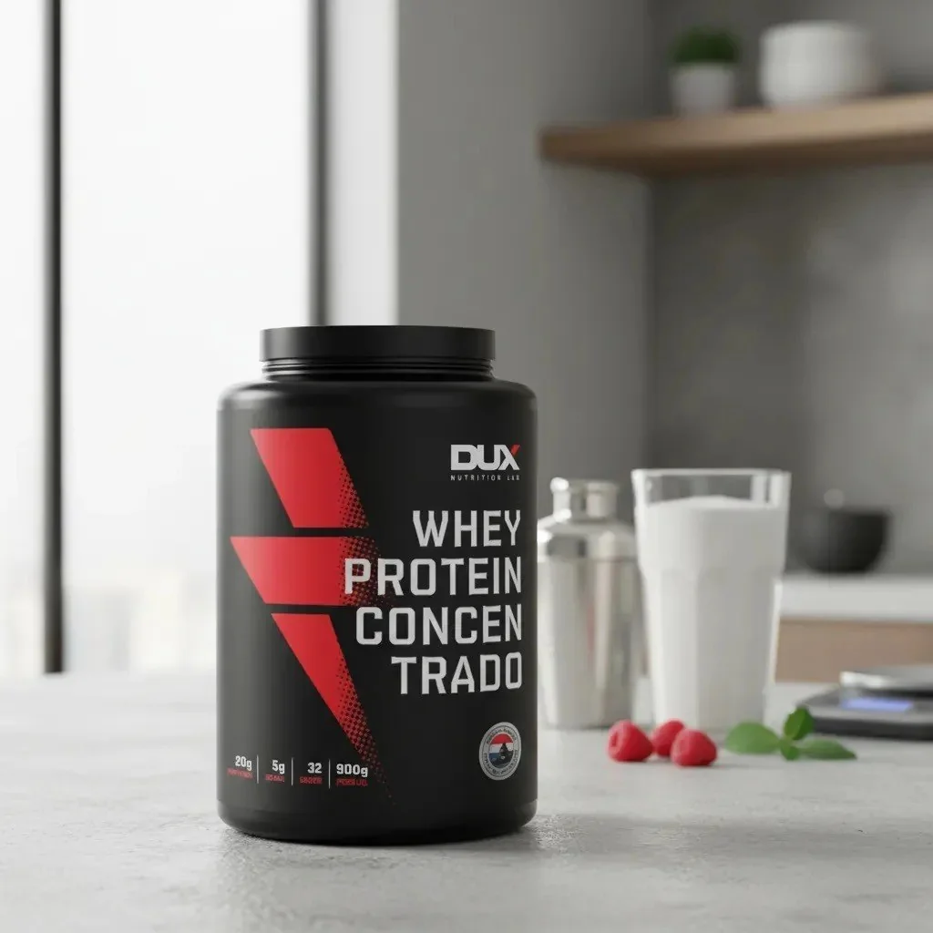 ✨ DUX HUMAN HEALTH Whey Protein Concentrado Pote 900g Sem Sabor
