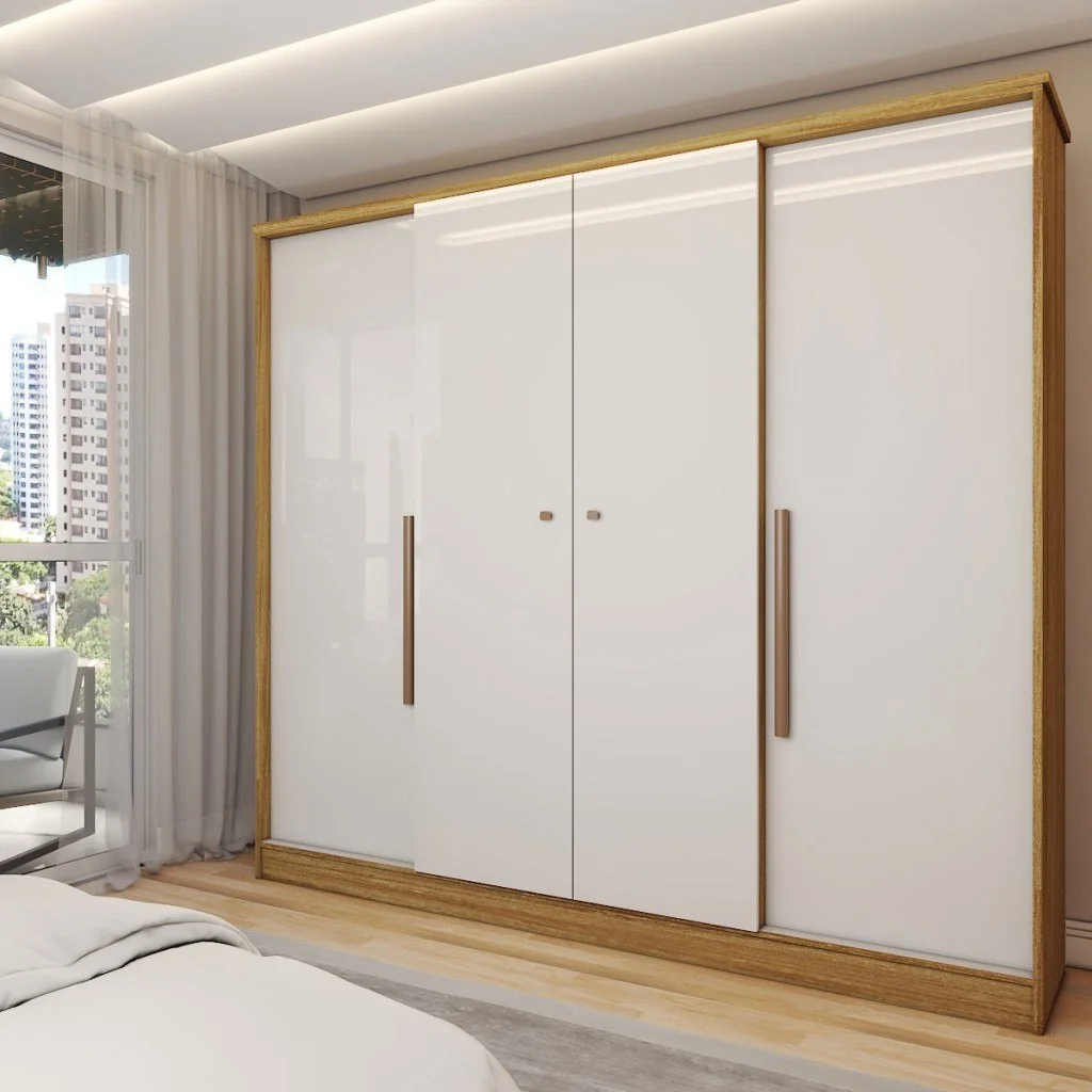 ✨Guarda-Roupa Solteiro Adam 4 Portas 2 Gavetas - Panorama Móveis