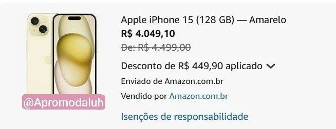 ✨ Apple iPhone 15 (128 GB) — Amarelo