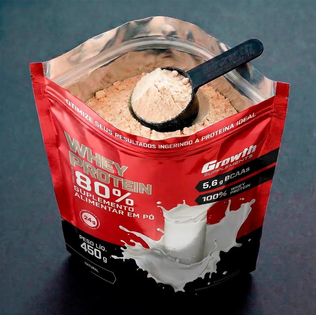 ✨ Whey Protein Concentrado 450g Growth Supplements Natural