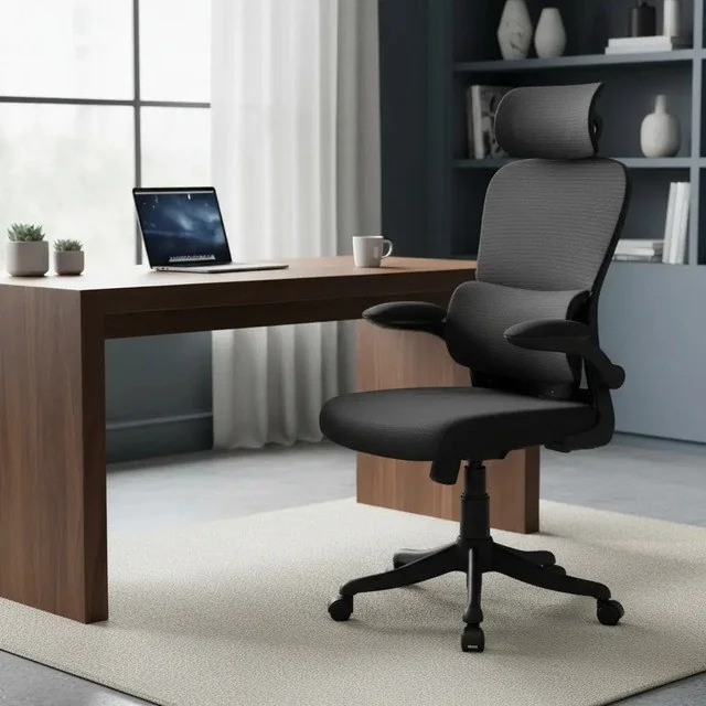 ✨ Cadeira Escritório Ergonômica Genebra B500 Luvinco Cor Preto Com Suporte Lombar Estofado Mesh Malha