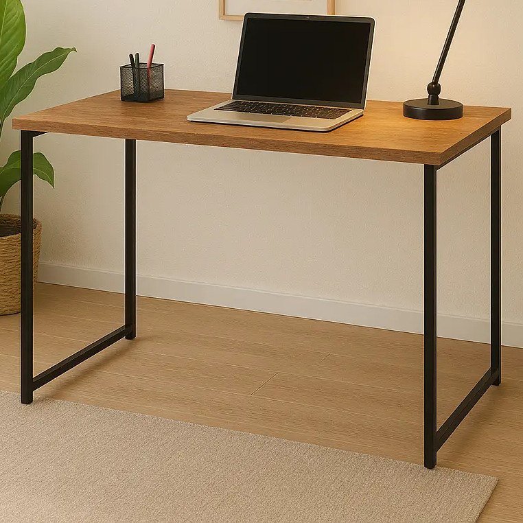✨ Escrivaninha Industrial 90cm Mesa Estudo Aparador  Aço Mdf