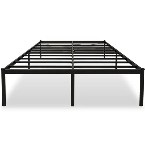 ✨ Cama Queen 158x198cm, Estrutura Metálica Preta