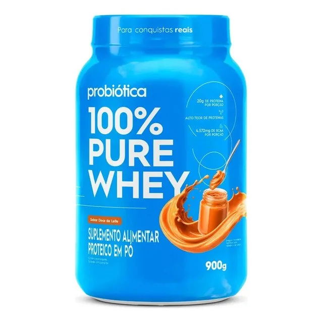 ✨ 100% Pure Whey 900g Pote Sabores Novos - Probiótica Doce De Leite