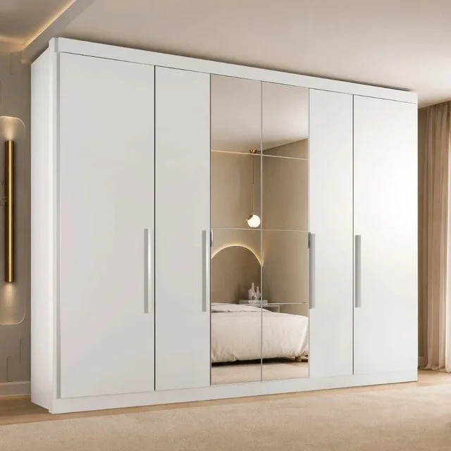 ✨Guarda Roupa Casal Valencia 6 Portas 6 Gavetas Com Espelho