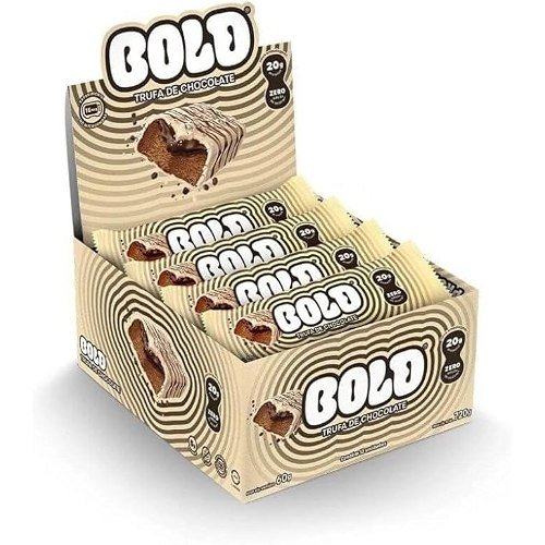 ✨ Barra de Proteína BOLD Snacks Trufa de Chocolate (21g de Proteína) - Caixa com 12 unidades