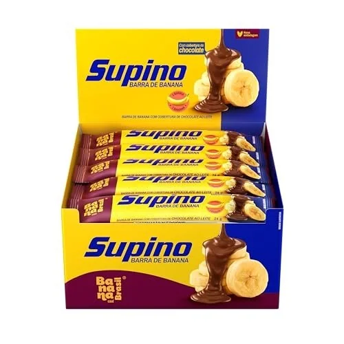 ✨ Barra de Frutas Supino Banana e Chocolate ao Leite 20un 24g Banana Brasil